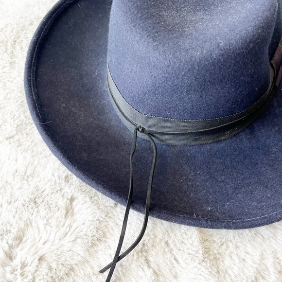 ANDA & MASHA My Old Man Hat Dark Navy Blue Wide Brim Hat with Leather Ribbon main image 9